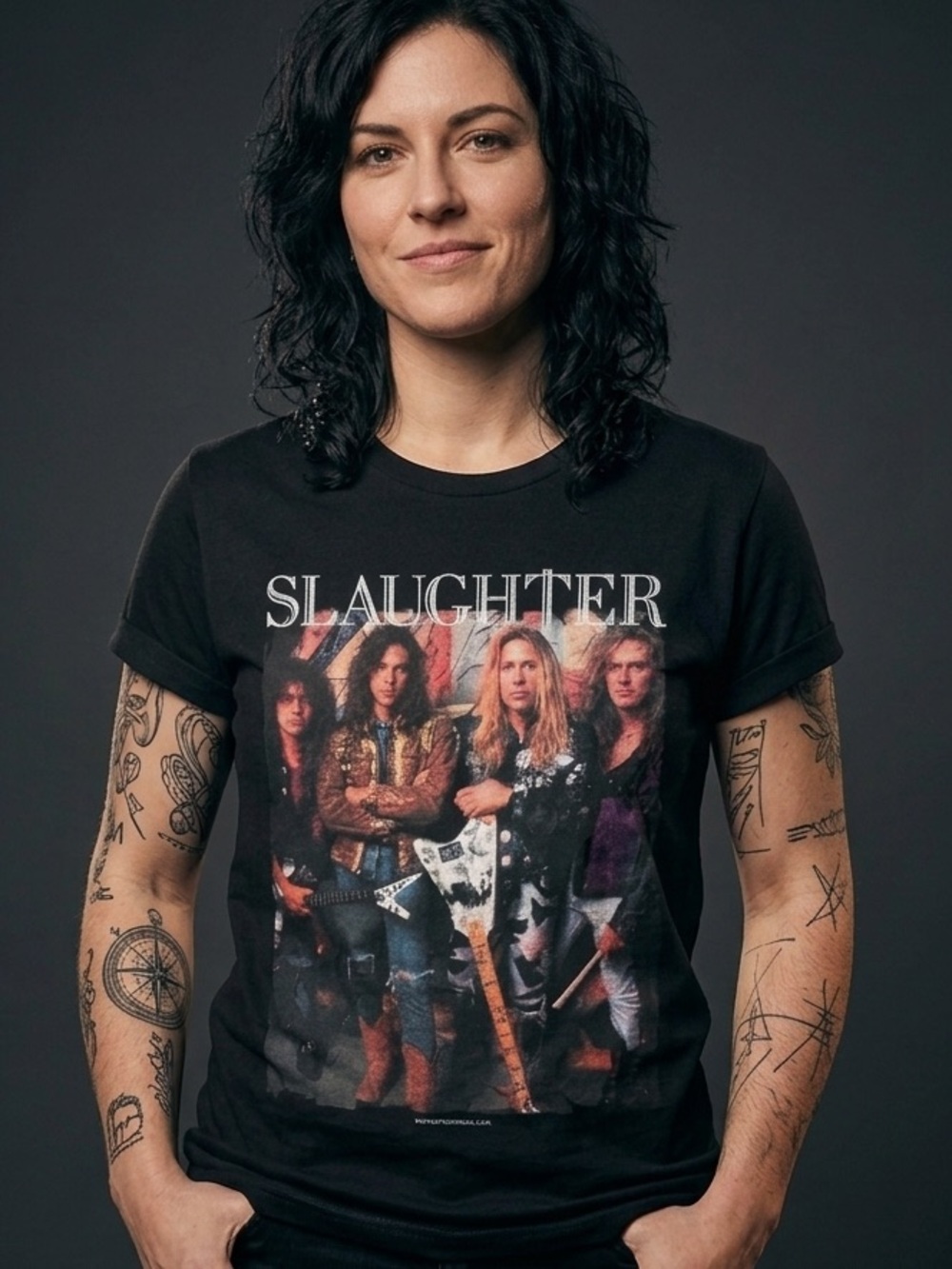 SLAUGHTER Graphic Tee M Black EUC